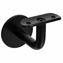 Handrail support for pipe - screwed RAL 9005 black smooth