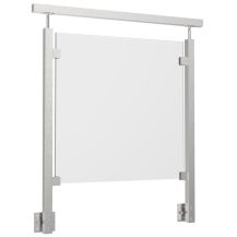 Balustrada szklana na słupkach 40x40 z poręczą - szlifowana montaż boczny