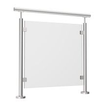 Balustrada szklana na słupkach fi 42,4 z poręczą - szlifowana