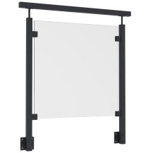 Balustrada szklana na słupkach 40x40 z poręczą - montaż boczny antracyt RAL 7016