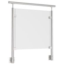 Balustrada szklana na słupkach fi 42,4 z poręczą - szlifowana montaż boczny