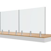 Balustrada całoszklana balkonowa montaż górny na słupkach spigot okrągłych