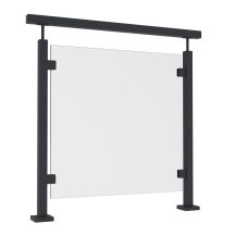 Balustrada szklana na słupkach 40x40 z poręczą - antracyt RAL 7016