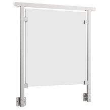 Balustrada szklana na słupkach 40x40 z mocowaniem poręczy - szlifowana montaż boczny