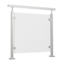 Balustrada szklana na słupkach 40x40 z poręczą - szlifowana