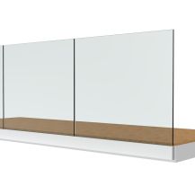 Balustrada całoszklana balkonowa montaż boczny na listwie aluminiowej "Ub"