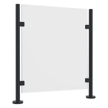 Balustrada szklana na słupkach fi 42,4 - RAL 7016 antracyt