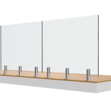 Balustrada całoszklana balkonowa montaż górny na słupkach spigot prostokątnych