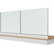 Balustrada całoszklana balkonowa montaż górny na listwie aluminiowej "U"