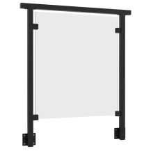 Balustrada szklana na słupkach 40x40 z mocowaniem poręczy czarny RAL 9005 montaż boczny