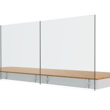 Balustrada całoszklana balkonowa montaż boczny na mocowaniach punktowych fi50