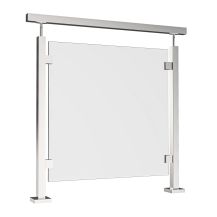 Balustrada szklana na słupkach 40x40 z poręczą - polerowana
