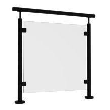 Balustrada szklana na słupkach fi 42,4 z poręczą - czarny RAL 9005