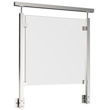 Balustrada szklana na słupkach 40x40 z poręczą - polerowana montaż boczny