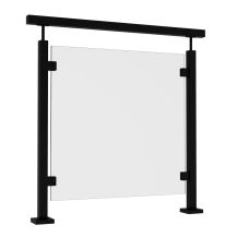 Balustrada szklana na słupkach 40x40 z poręczą - czarny RAL 9005