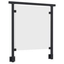 Balustrada szklana na słupkach 40x40 z mocowaniem poręczy - antracyt RAL 7016 montaż boczny