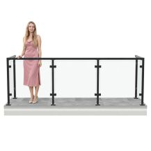 Balustrada szklana na BALKON CZARNA szkło bezbarwne BARIERKA balkonowa - KOPIA