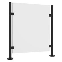 Balustrada szklana na słupkach fi 42,4 - RAL 9005 czarny