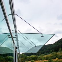 Glass canopy over door 140x120 cm