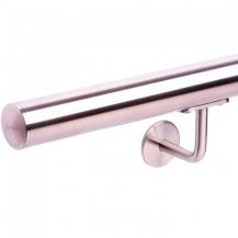 Stainless steel handrail with flat cap - mounted on M8 screw