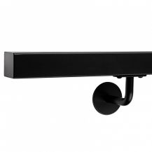 Wall handrail square 40x40 with flat cap black RAL 9005