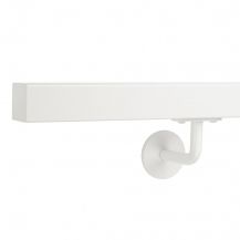 Wall handrail square 40x40 with flat cap white RAL 9016