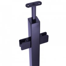 Słupek balustrady 40x40 dla szkła z poręczą - RAL 7016 ANTRACYT