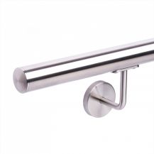 Stainless steel handrail with flat cap
