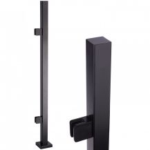 Railing post 40x40 without railing for glass – RAL 9005 black