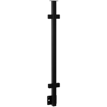 Słupek balustrady szklanej - montaż boczny - 40x40 z poręczą dla szkła czarny