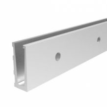 All-glass balustrade profile - U side mounting - anodized silver