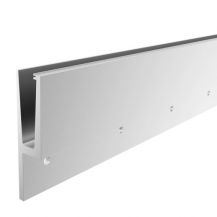 All-glass balustrade profile - side-mounted Y offset - anodized silver