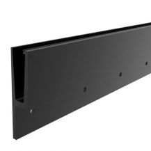 Ganzglas-Geländerprofil - versetzte Y-Seitenmontage - schwarz eloxiert