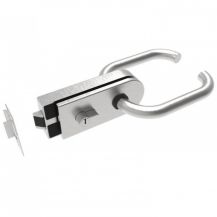 Handle for glass doors | Set of fittings | stainless steel AISI 304 | U | OBŁA