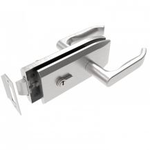 Glass door handle | Hardware set | stainless steel AISI 304 L