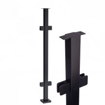 Balustrade post 40x40 with handrail for glass- RAL 9005 black