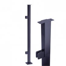 Słupek balustrady 40x40 z poręczą dla szkła - RAL 7016 antracyt