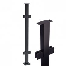 Balustrade post 40x40 with handrail for glass- RAL 9005 black