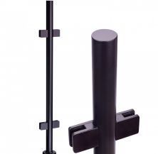 Railing post Ø42,4 without railing for glass – RAL 9005 black