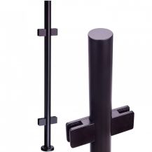 Słupek balustrady Ø42,4 dla szkła - RAL 9005 czarny