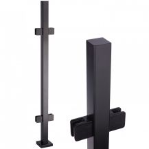 Railing post 40x40 without railing for glass – RAL 9005 black