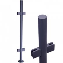 Railing post Ø42,4 for glass – RAL 7016 anthracite