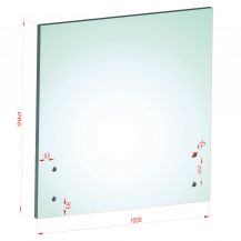 88.2 - 98 x 100 - Bezbarwne szkło laminowane VSG hartowane ESG z otworami pod uchwyty punktowe