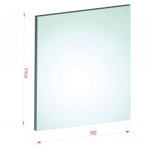 44.2 - 75 x 70 - Bezbarwne szkło bezpieczne laminowane VSG hartowane ESG