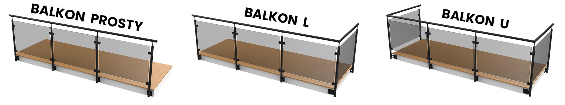 Kształty balkonów - montaż boczny
