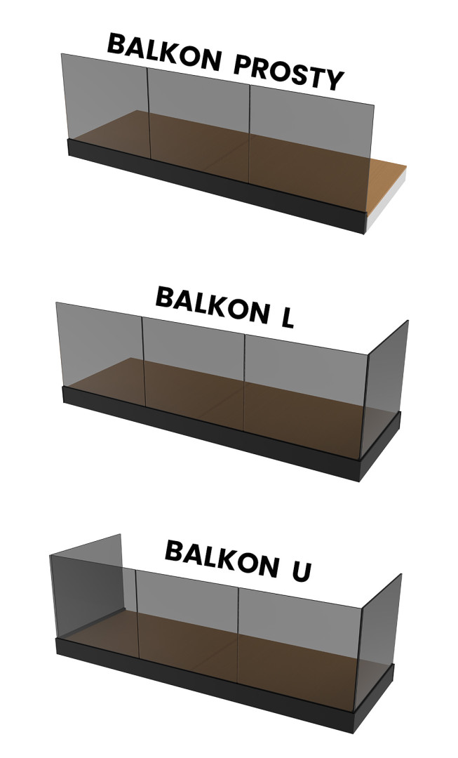 Kształty balkonów listwa Y - mobile