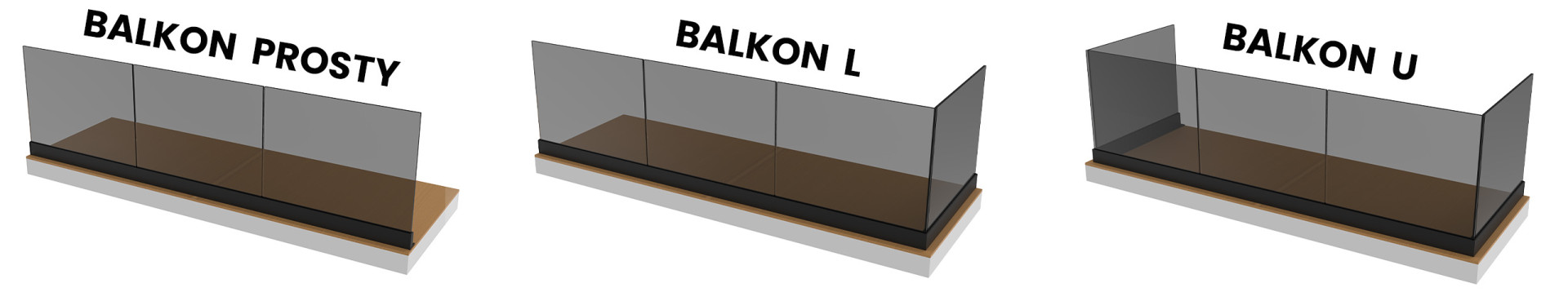 Kształty balkonów listwa F - desktop