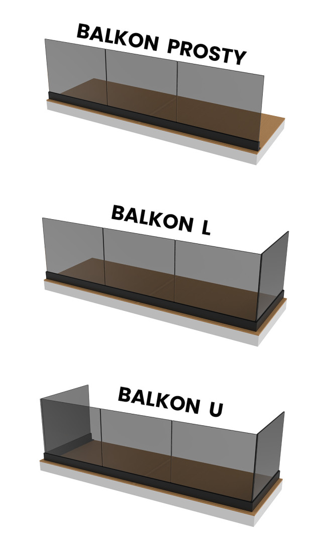 Kształty balkonów listwa F - mobile