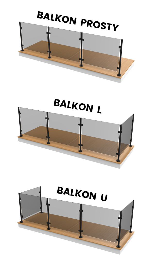 Kształty balkonów - system Samotnik