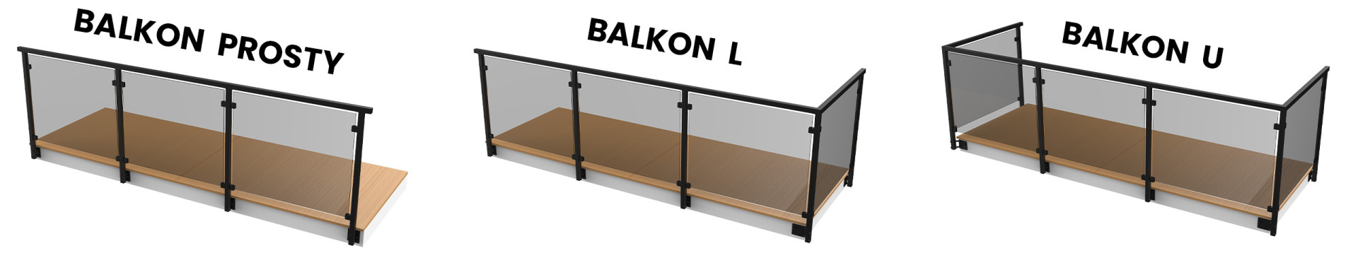 Kształty balkonów - system Samotnik typ 2 - montaż boczny